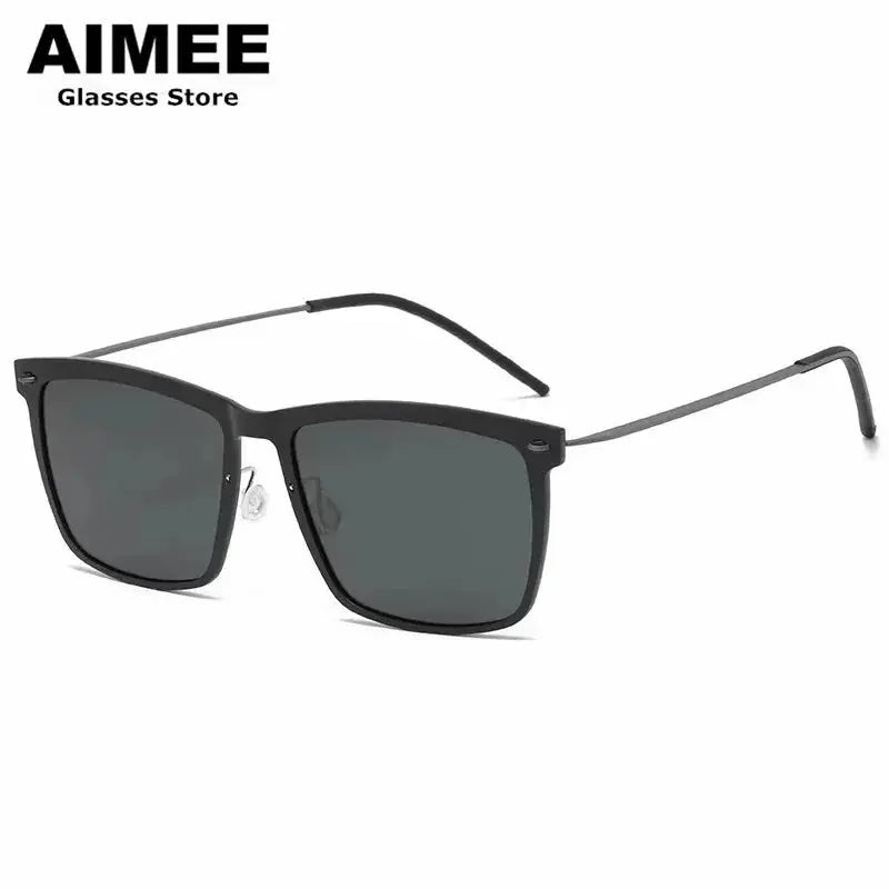 Aimee Unisex Full Rim Square Titanium Acetate Sunglasses 488305 FuzWeb