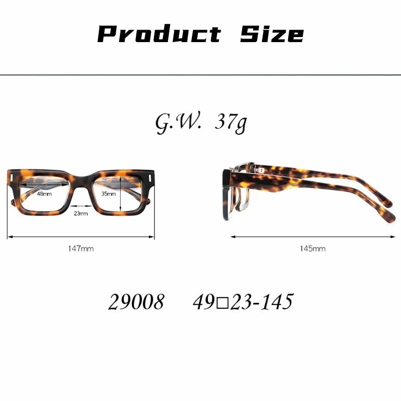 KatKani Unisex Full Rim Brow Line Square Acetate Eyeglasses 29008 Full Rim KatKani Eyeglasses