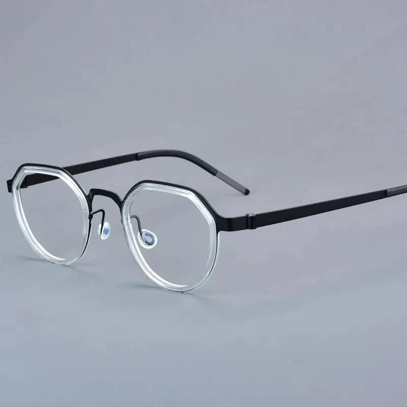 Bobbie Women's Full Rim Flat Top Round Titanium Acetate Eyeglasses 963069