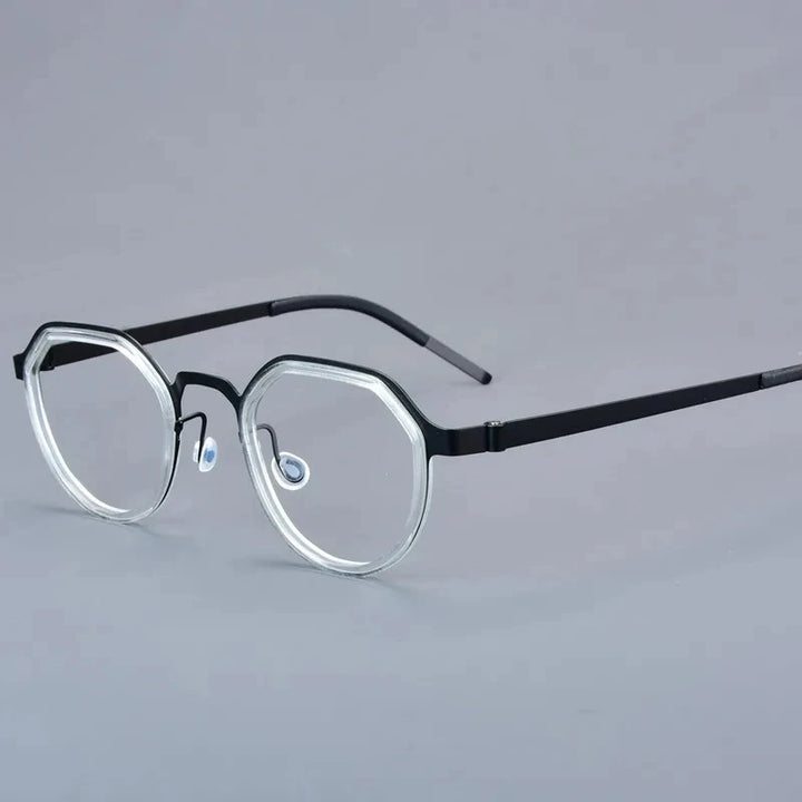 Bobbie Women's Full Rim Flat Top Round Titanium Acetate Eyeglasses 963069