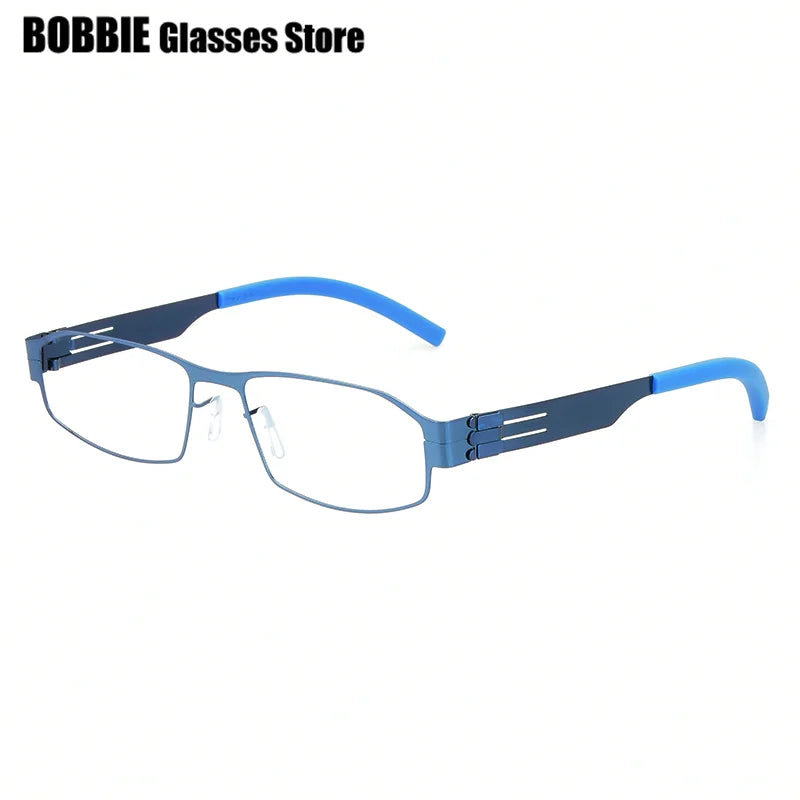 Bobbie Unisex Full Rim Small Square Screwless Steel Eyeglasses 541830