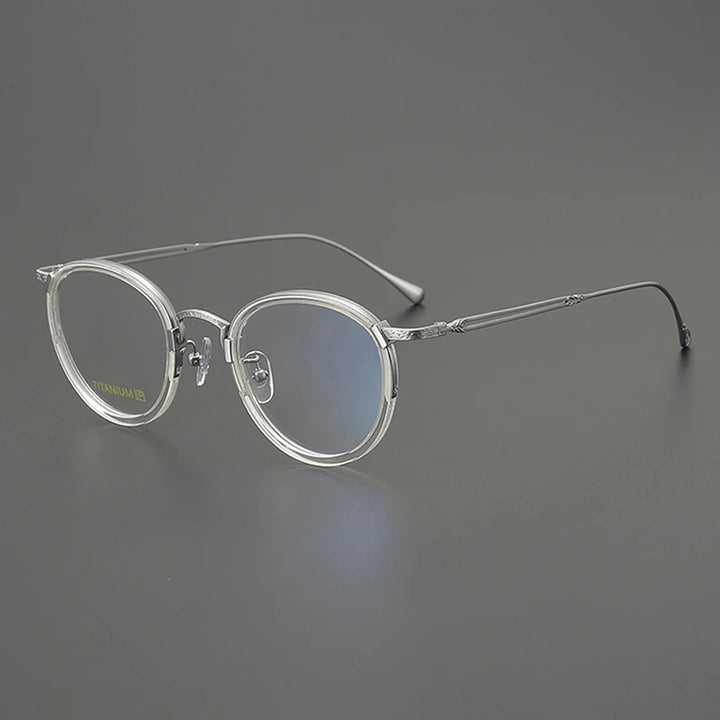 Nobler Unisex Full Rim Oval Square Acetate Titanium Eyeglasses 98001