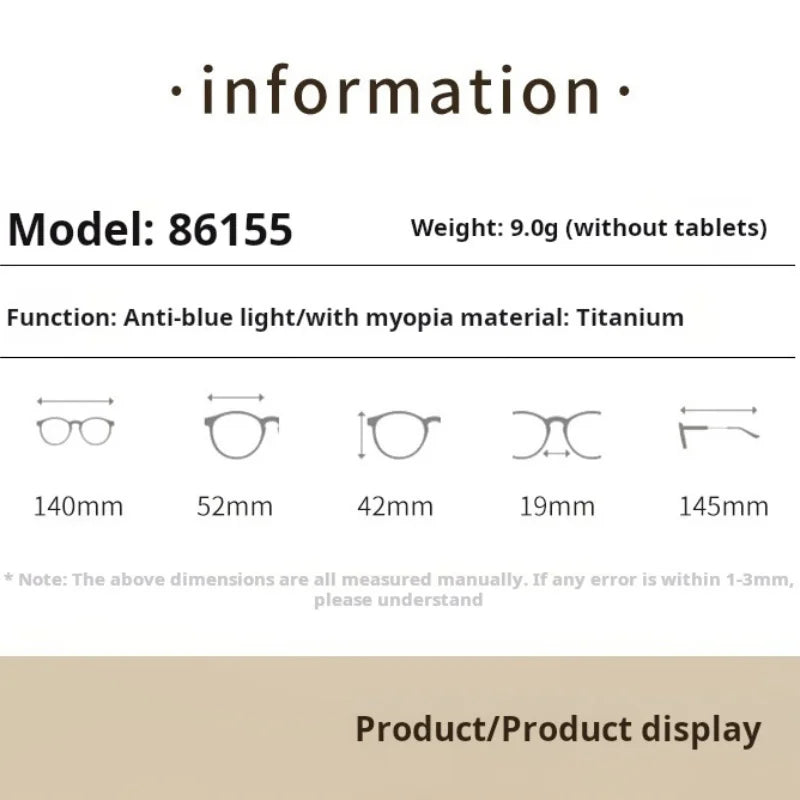 Momoja Women's Full Rim Square Cat Eye Titanium Eyeglasses 86155