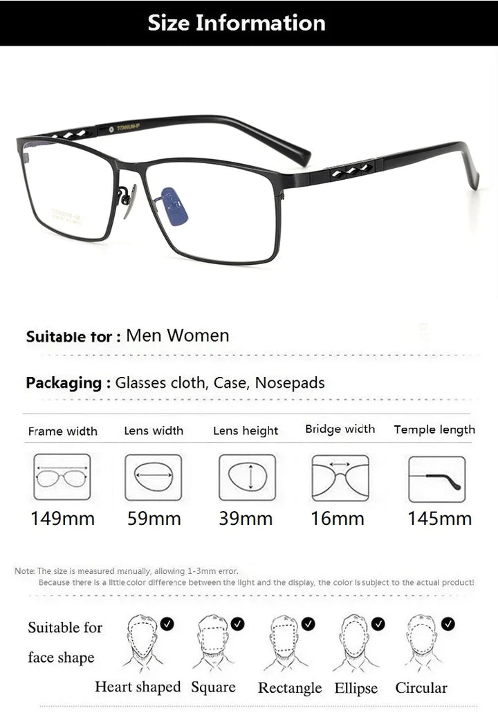 Bobbie Unisex Full Or Semi Rim Square Titanium Eyeglasses 910967