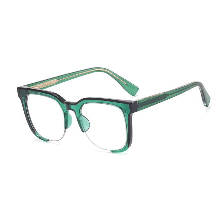 Ralferty Women's Full Rim Square Acetate Eyeglasses F82088 Full Rim Ralferty C8 Clear Green China 