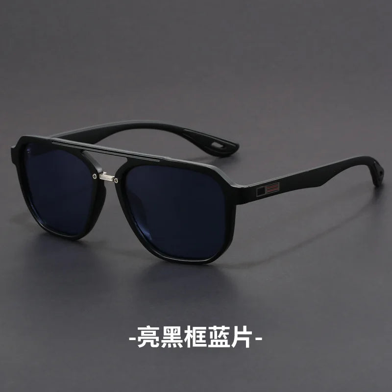 Zirosat Unisex Full Rim Square Double Bridge Alloy Sunglasses 46024