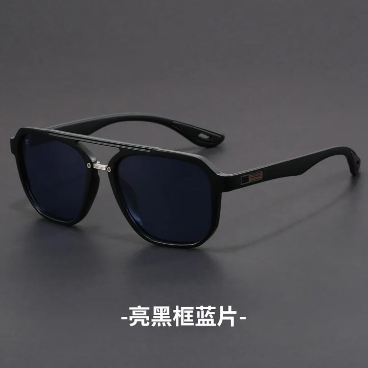 Zirosat Unisex Full Rim Square Double Bridge Alloy Sunglasses 46024