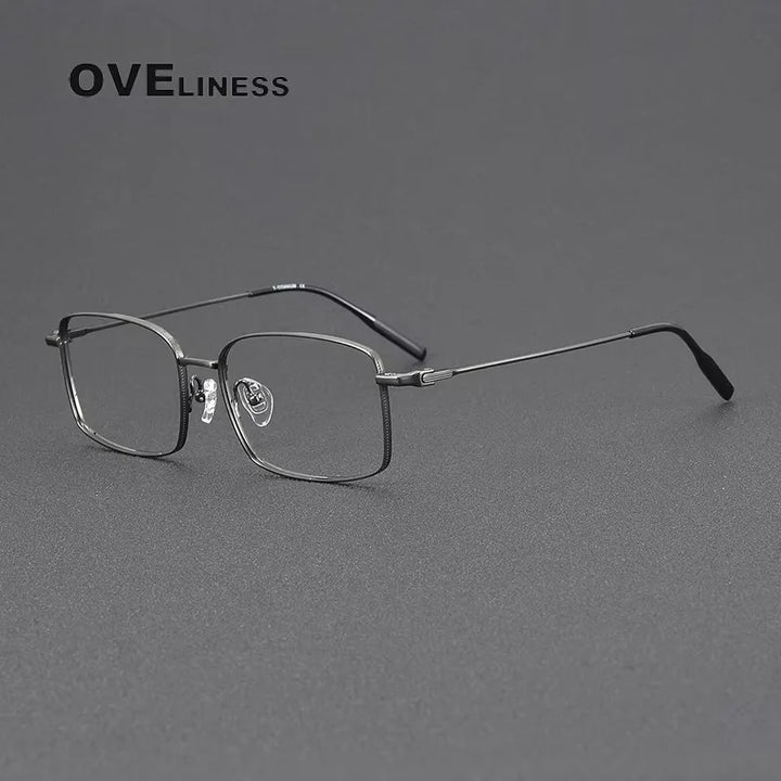 Oveliness Men's Full Rim Oval Square Titanium Eyeglasses 81023