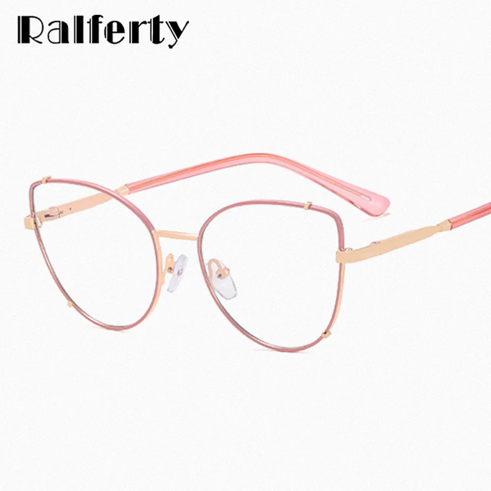 Ralferty Women's Full Rim Cat Eye Alloy Eyeglasses R81199 Full Rim Ralferty   