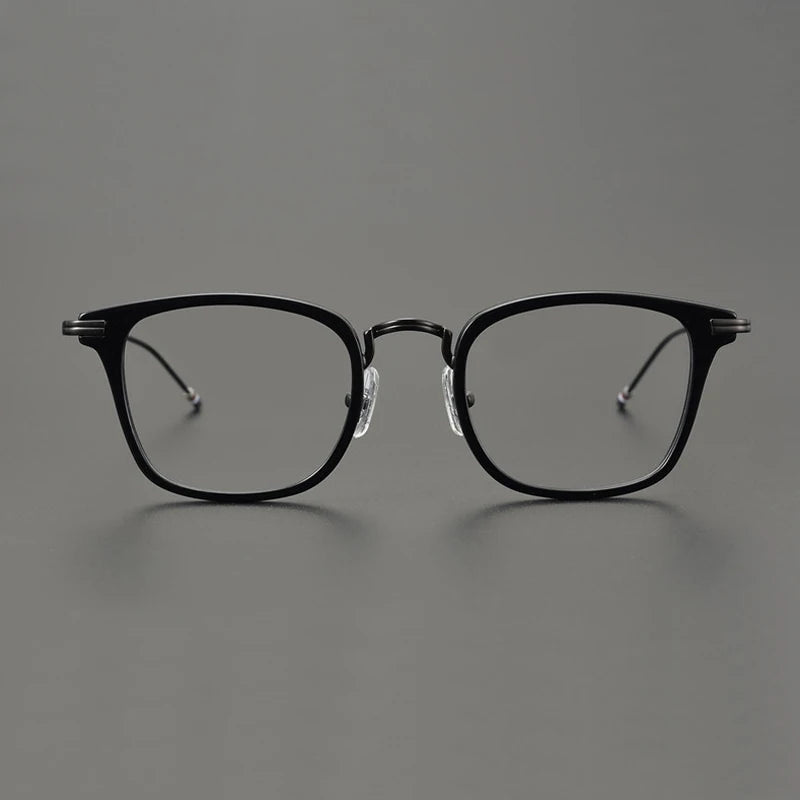 Black Mask Unisex Full Rim Square Alloy Acetate Eyeglasses 905 Full Rim Black Mask   