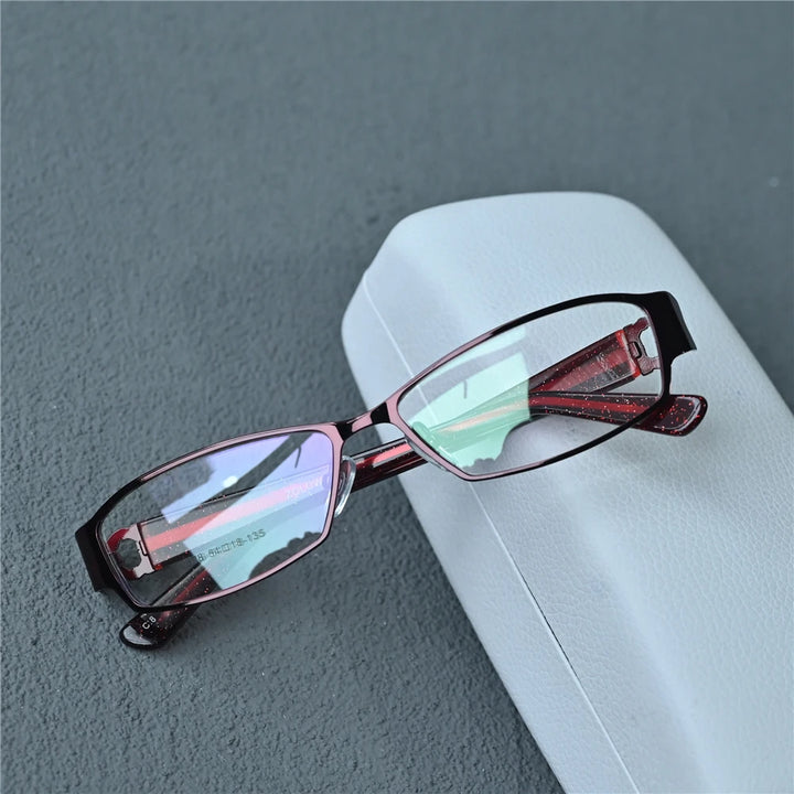 Cubojue Unisex Full Rim Rectangle Alloy Reading Glasses C628 Reading Glasses Cubojue +300 red 