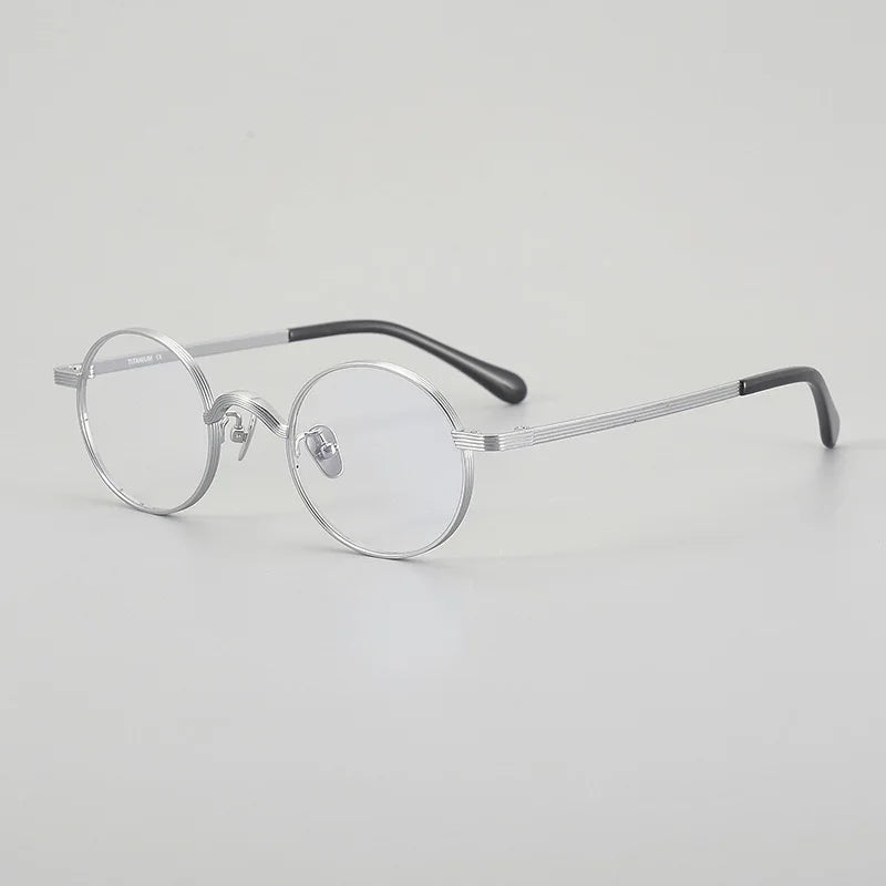 Muzz 116 unisex small round titanium prescription eyeglasses — view 6