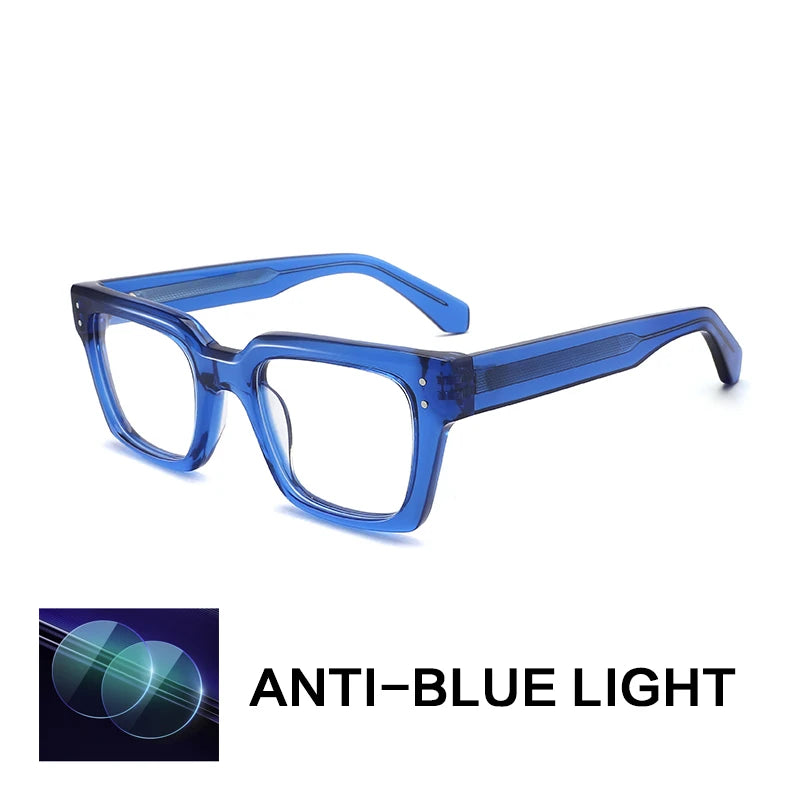 Gatenac Unisex Full Rim Square Brow Line Acetate Reading Glasses G2417