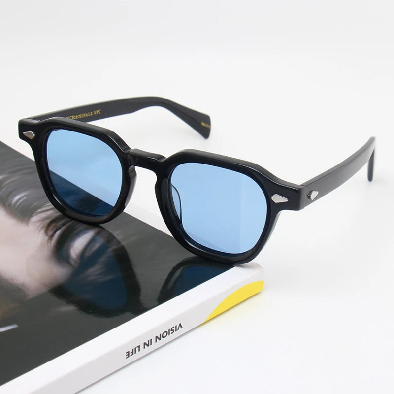 Black Mask Unisex Full Rim Square Acetate Polarized Sunglasses 23145
