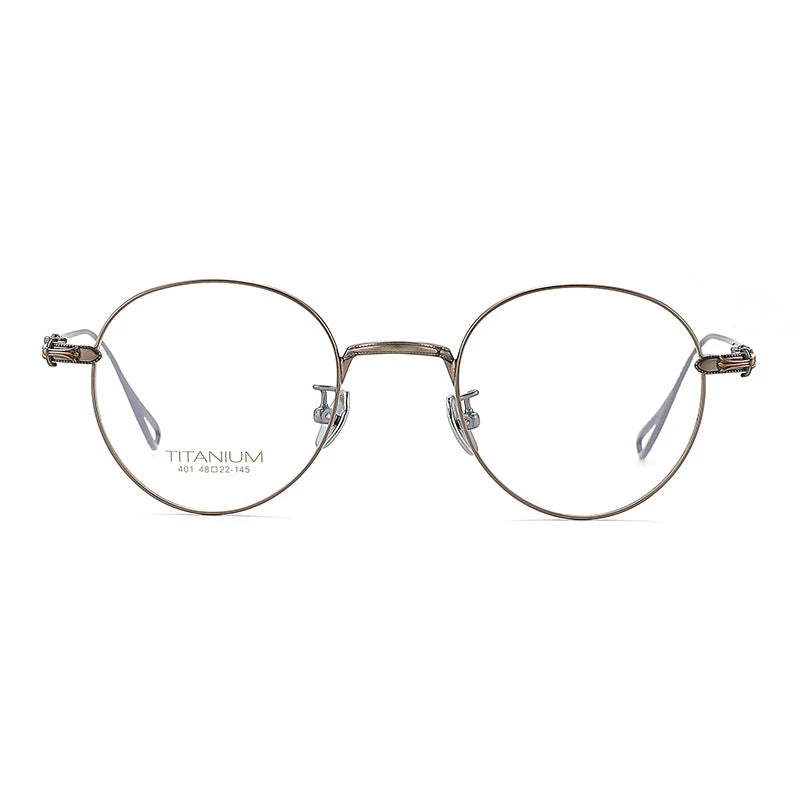 KatKani Women's Full Rim Oval Round  Titanium Alloy Eyeglasses 4401 Full Rim KatKani Eyeglasses   