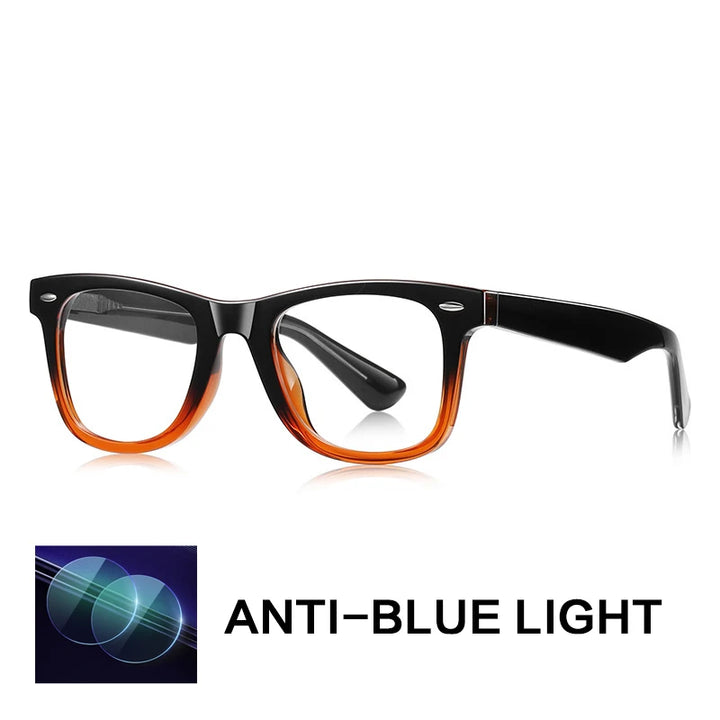 Gatenac Unisex Full Rim Square Tr 90 Titanium Reading Glasses Gxyj9028