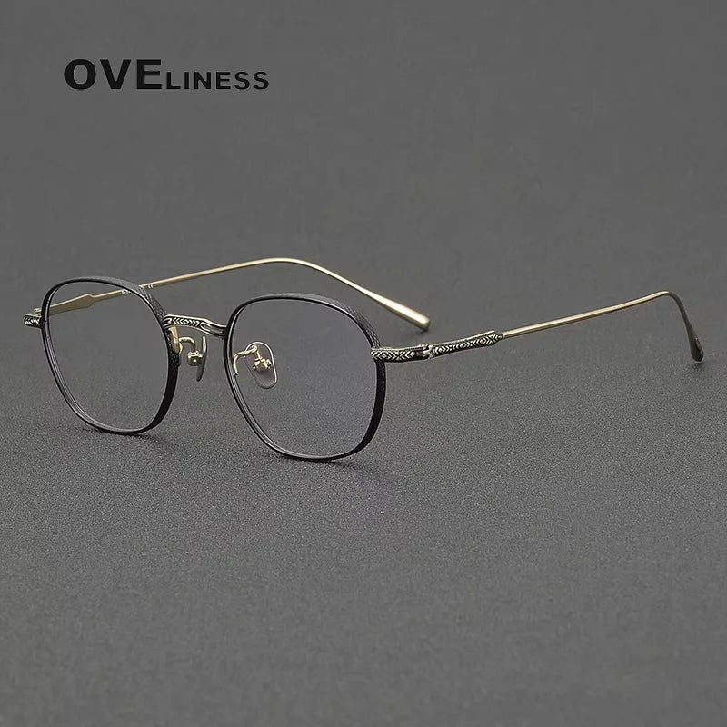 Oveliness Women's Full Rim Round Square Titanium Eyeglasses 614301