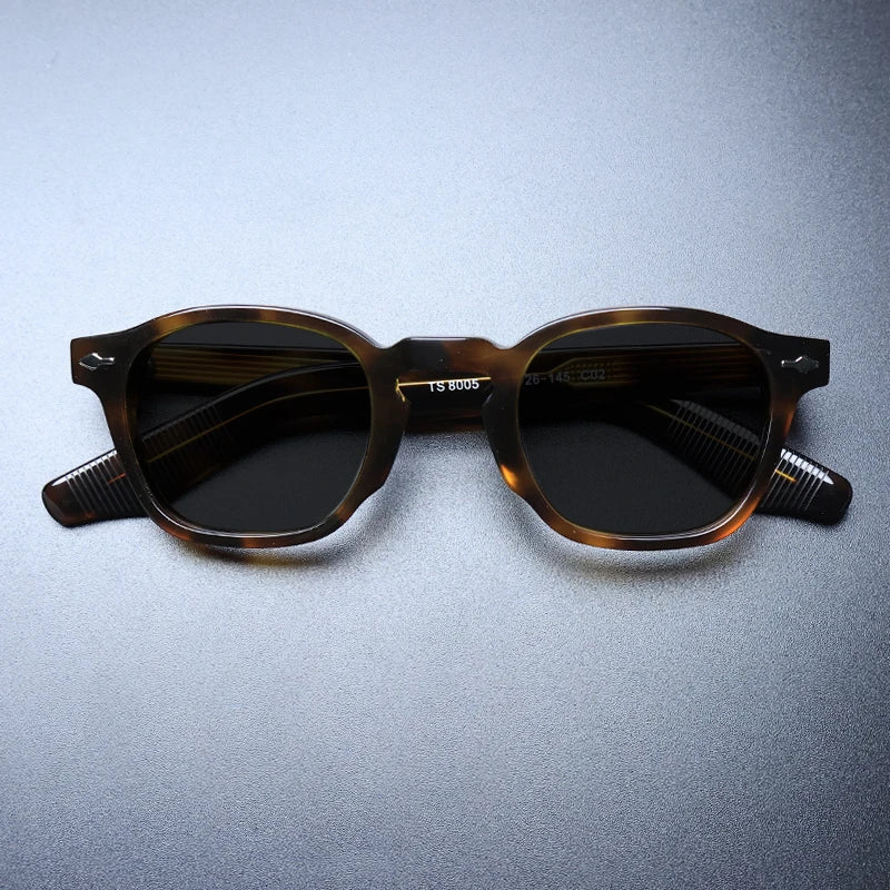 Gatenac Unisex Full Rim Square Acetate Polarized Sunglasses M009 Sunglasses Gatenac Tortoiseshell Black  