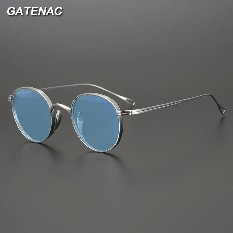 Gatenac Unisex Full Rim Oval Titanium Polarized Sunglasses 131524 Sunglasses Gatenac   