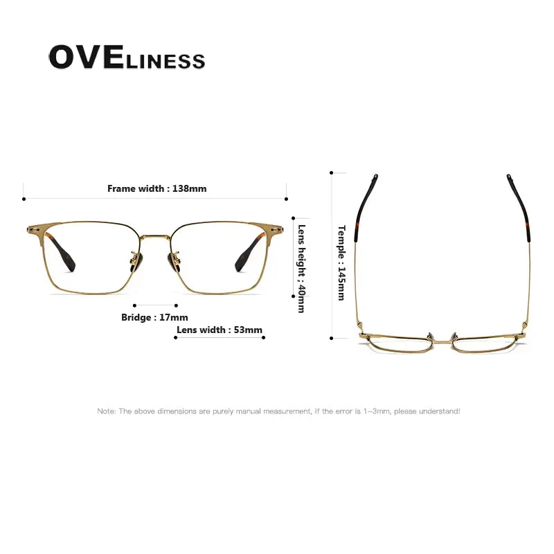 Oveliness Women's Full Rim Square Titanium Eyeglasses 81004 Full Rim Oveliness