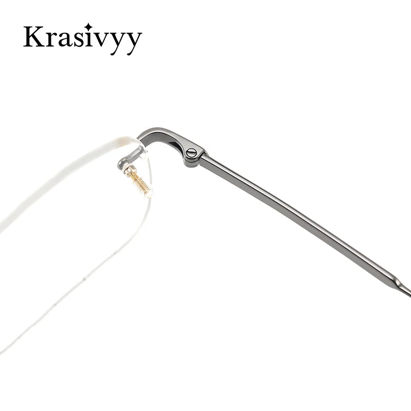 Krasivyy Mens Rimless Square Titanium Eyeglasses Kr03490 Rimless Krasivyy   