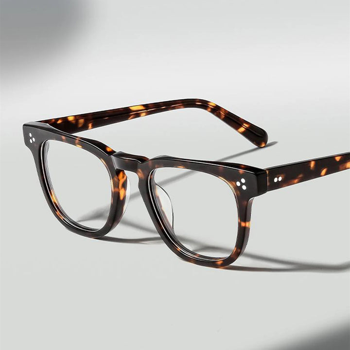 Black Mask Unisex Full Rim Oval Square Acetate Eyeglasses 398620