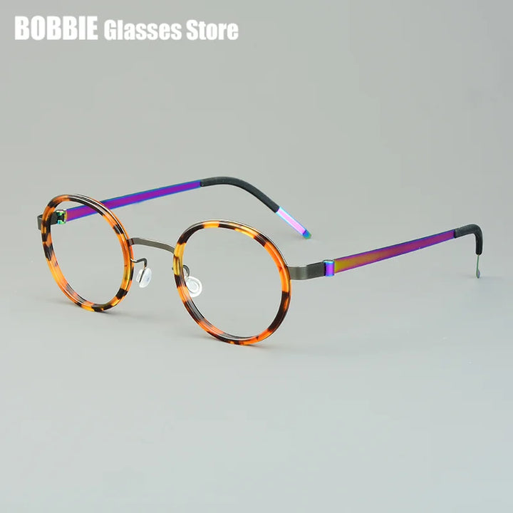 Bobbie Women's Full Rim Round Titanium Acetate Eyeglasses 970769