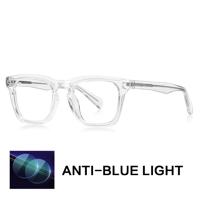 Gatenac Unisex Full Rim Square Tr 90 Titanium Reading Glasses Gxyj9022