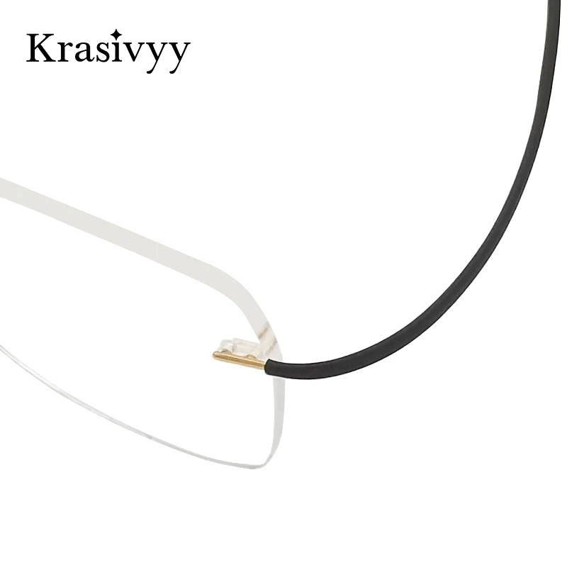 Krasivyy Unisex Rimless Oval Titanium Eyeglasses 1615 Rimless Krasivyy   