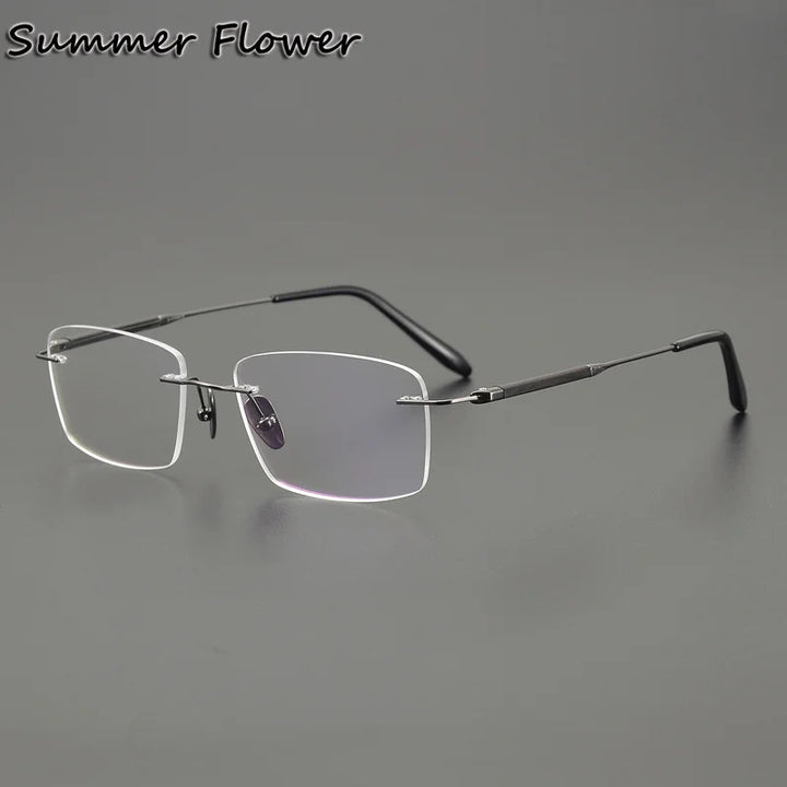 Summer Flower Women's Rimless Square Titanium Eyeglasses 611287