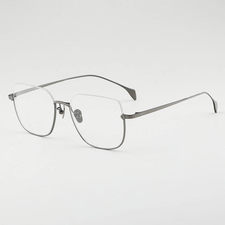 Aror Men's Semi Rim Square Titanium Eyeglasses 410171