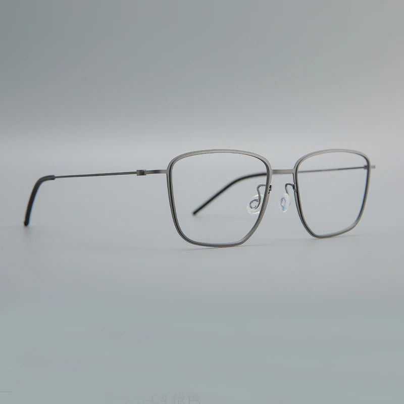 Black Mask Unisex Full Rim Square Screwless Titanium Eyeglasses 635525