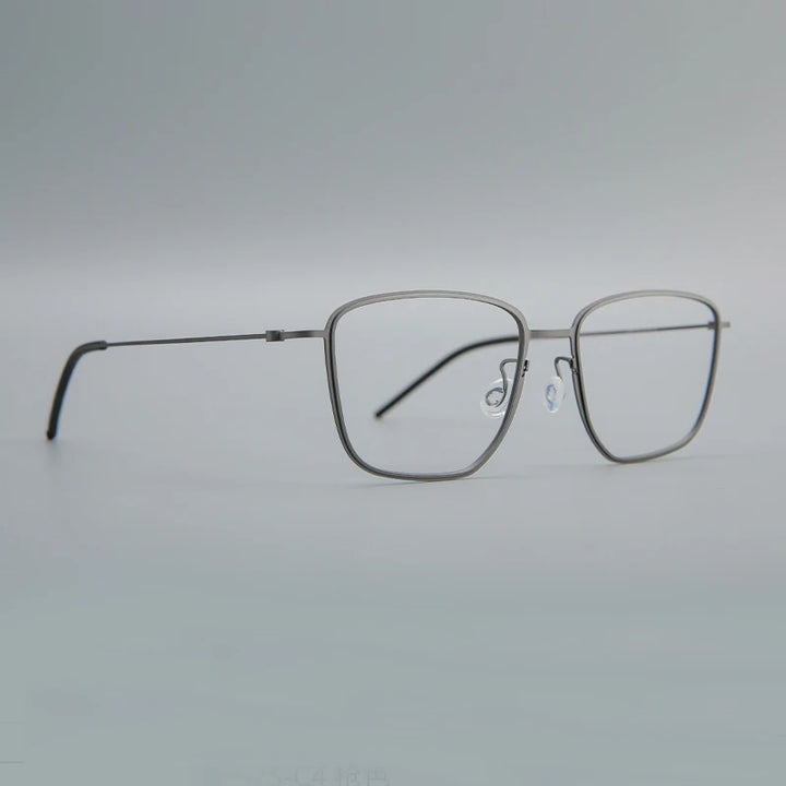 Black Mask Unisex Full Rim Square Screwless Titanium Eyeglasses 635525