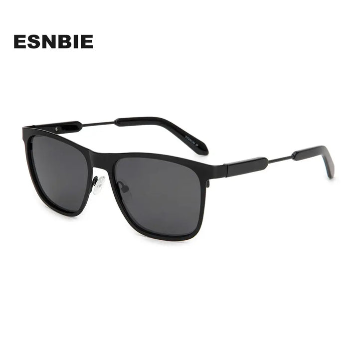 Esnbie 193100 Unisex Full Rim Square Titanium Sunglasses FuzWeb