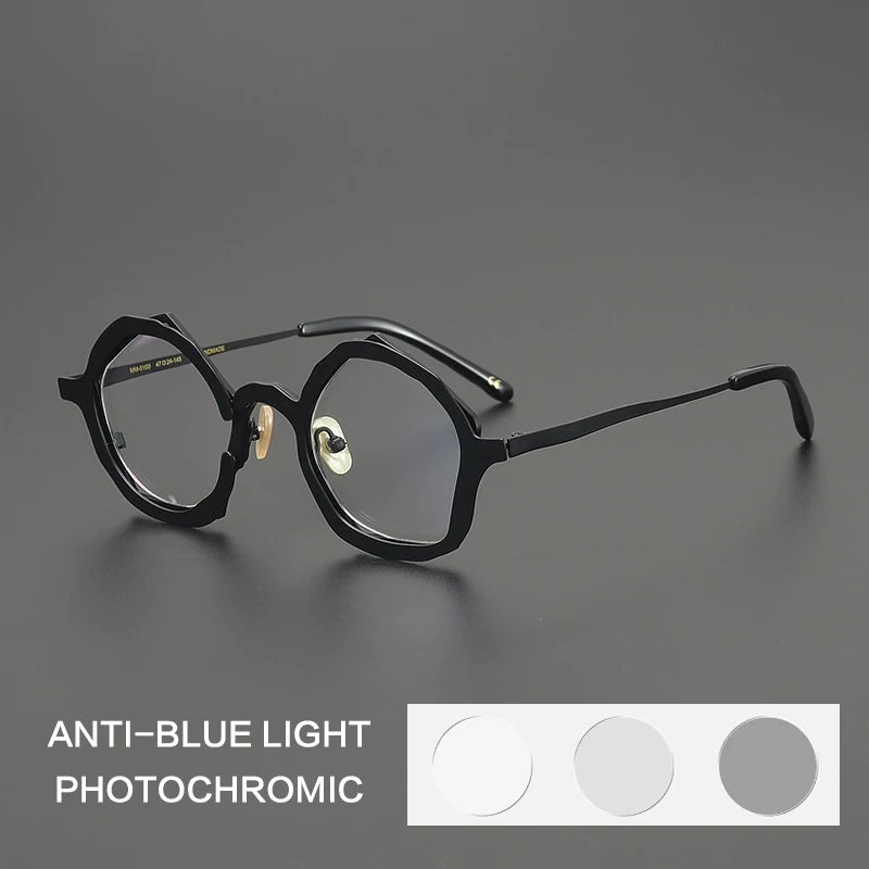 Gatenac Unisex Full Rim Oval Titanium Photochromic Reading Glasses 970100