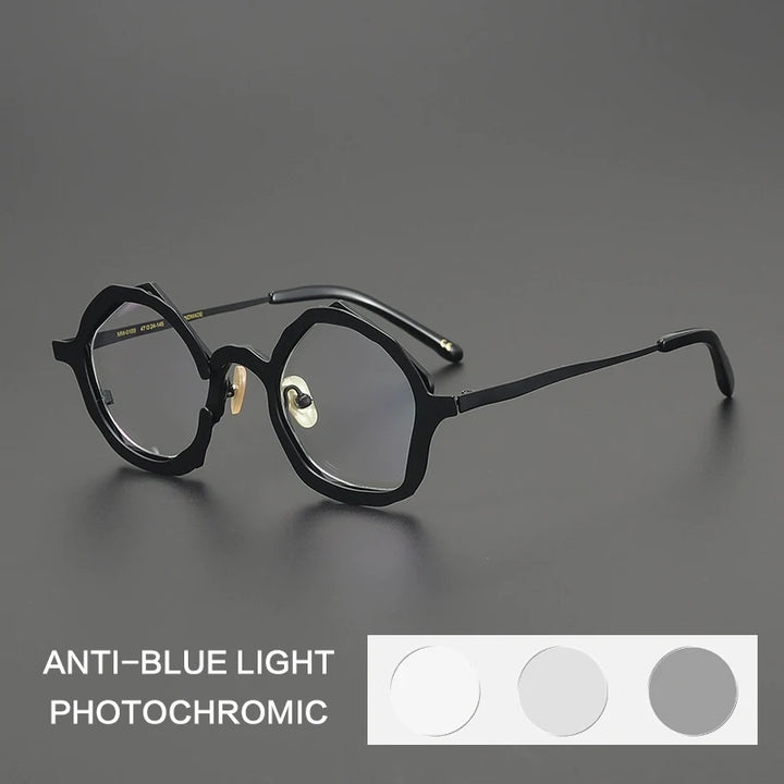 Gatenac Unisex Full Rim Oval Titanium Photochromic Reading Glasses 970100