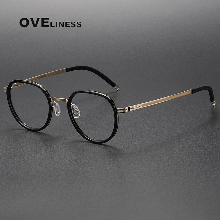 Oveliness Women's Full Rim Oval Acetate Titanium Eyeglasses 820319