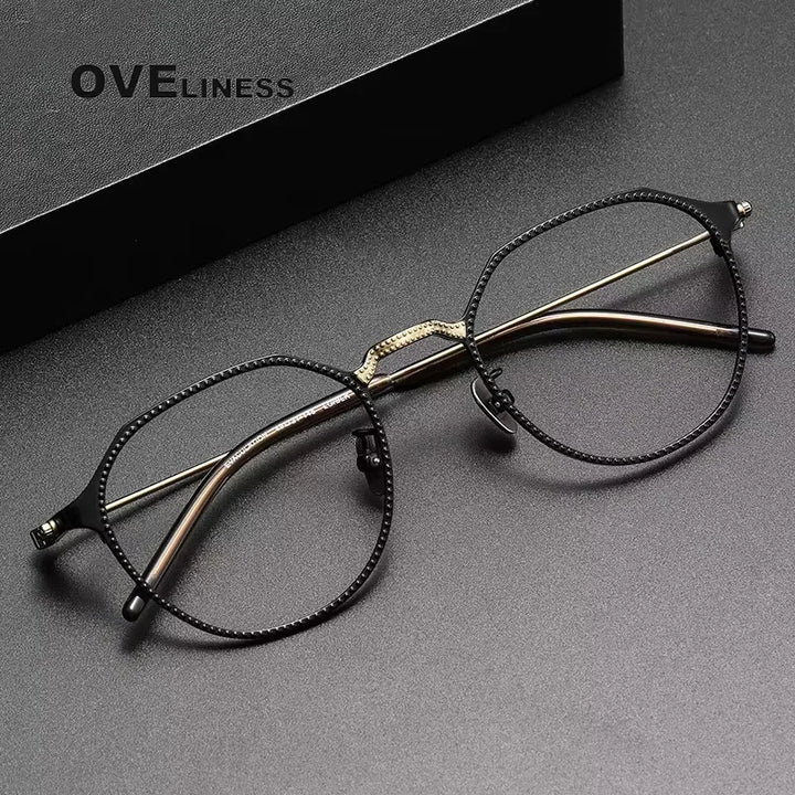 Oveliness Unisex Full Rim Flat Top Square Titanium Eyeglasses 14121