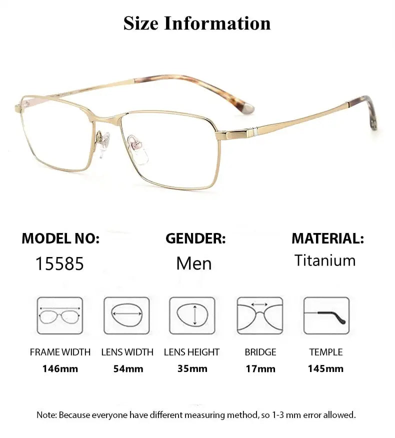 Summer Flower Men's Full Rim Polygon Square Titanium Eyeglasses 15585 Full Rim Summer Flower