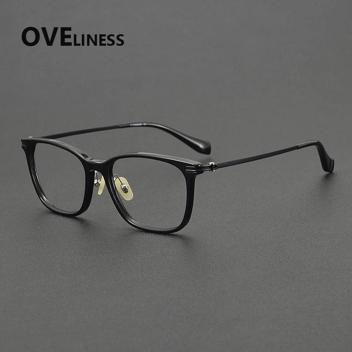 Oveliness Unisex Full Rim Square Titanium Acetate Eyeglasses 390012