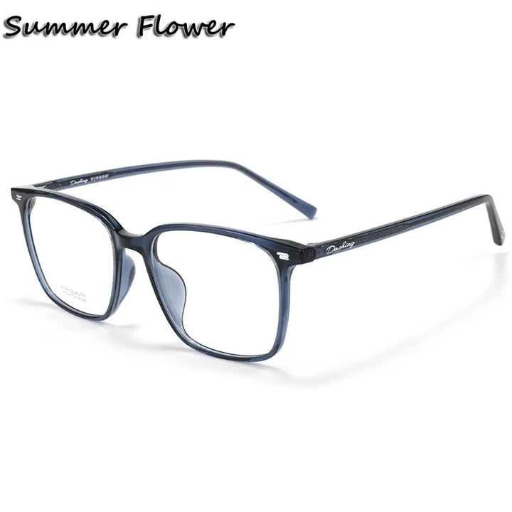 Summer Flower Unisex Full Rim Square Tr 90 Titanium Eyeglasses 611038
