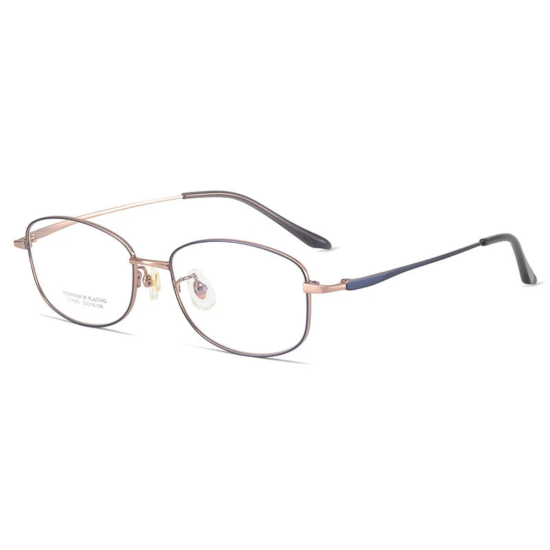 Yimaruili Unisex Full Rim Oval Pure Titanium Eyeglasses C7023 — view 4 | Yimaruili at FuzWeb