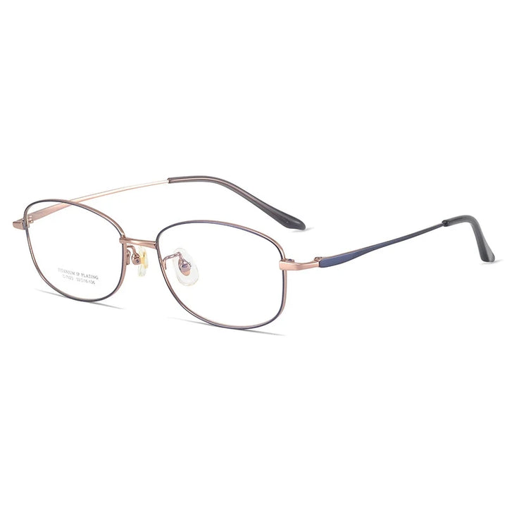 Yimaruili Unisex Full Rim Oval Pure Titanium Eyeglasses C7023 — view 4 | Yimaruili at FuzWeb