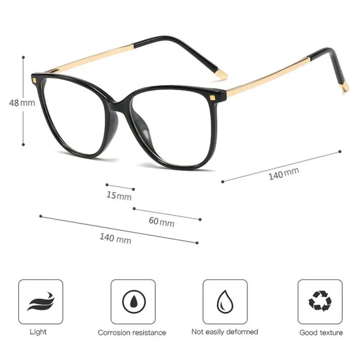 Handoer Women's Full Rim Square Tr 90 Alloy Eyeglasses 192151