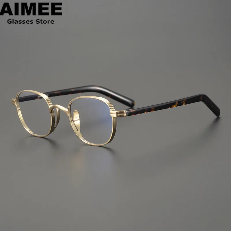 Aimee Unisex Full Rim Oval Square Titanium Acetate Eyeglasses 14132 Full Rim Aimee   