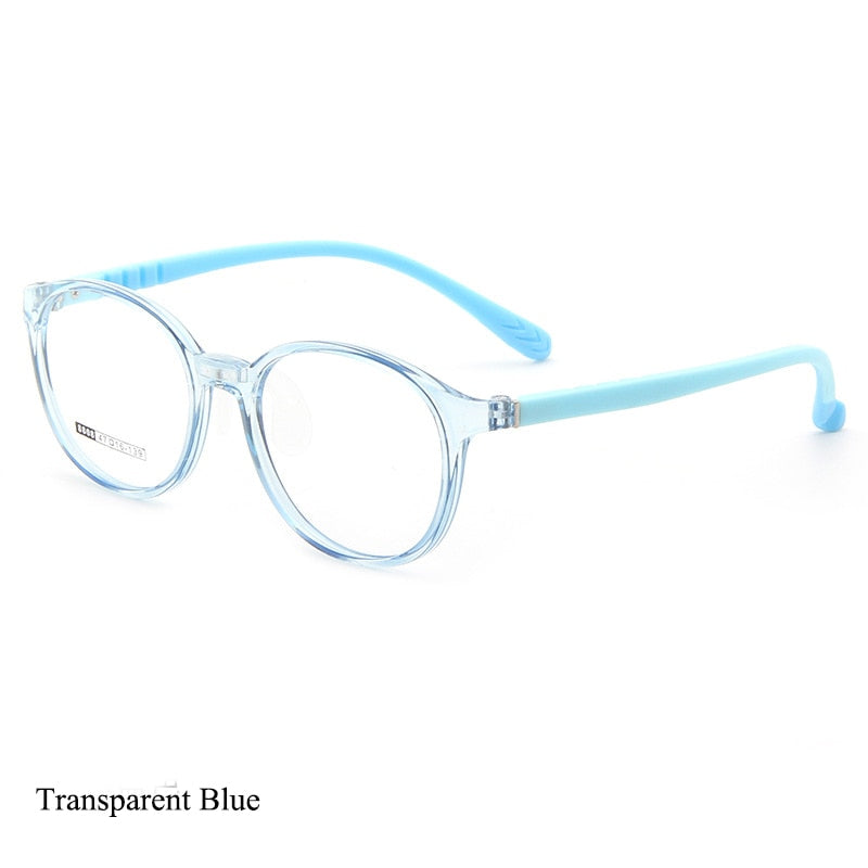 Bclear Unisex Children Full Rim Round TR 90 Titanium Eyeglasses Kd8809 Full Rim Bclear Transparent Blue  
