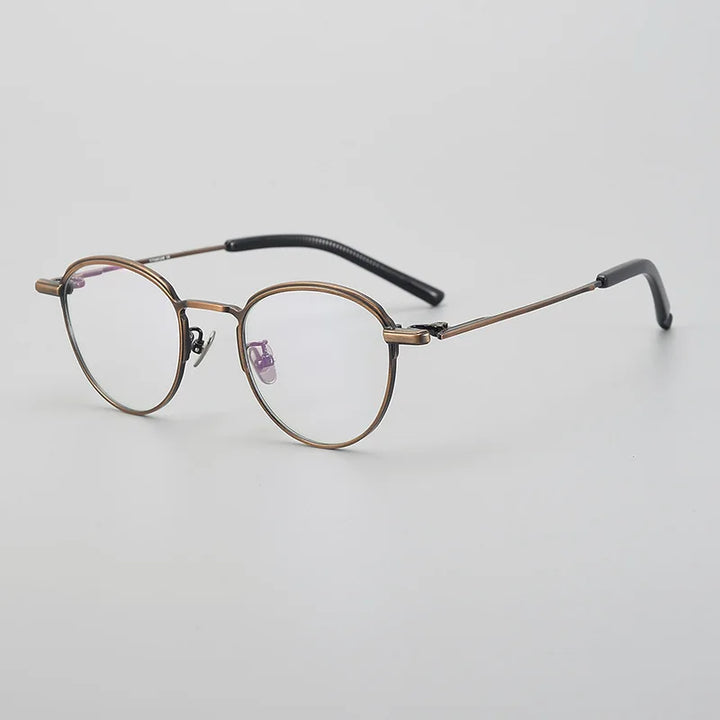 Black Mask Women's Full Rim Square Titanium Eyeglasses T980 Full Rim Black Mask Bronze  