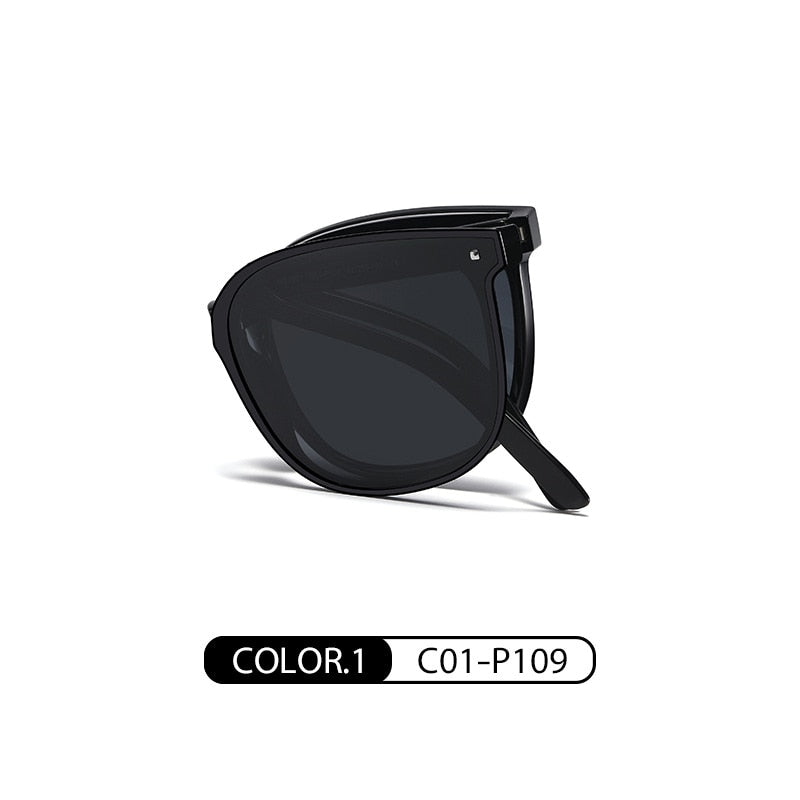 Zirosat Foldable Sunglasses - unisex Full Rim Square Alloy WT7901 C01-P18