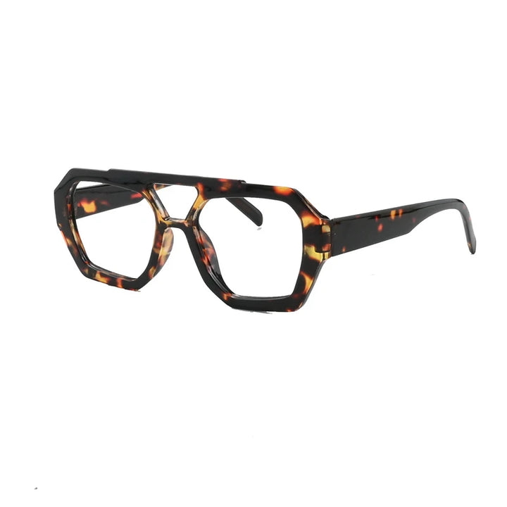 Kocolior Unisex Full Rim Polygon Double Bridge Tr 90 Reading Glasses 220033