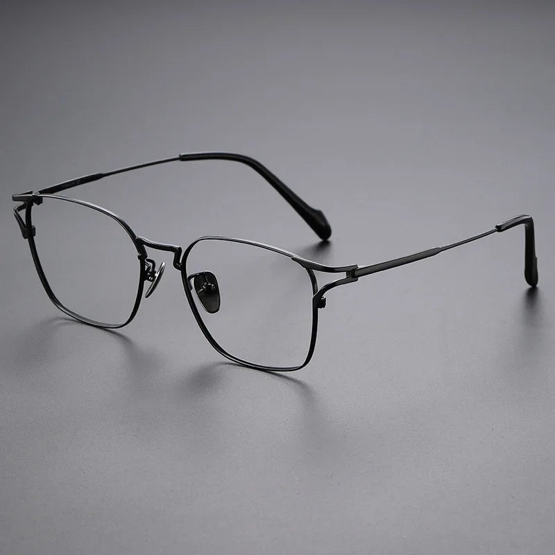 Zirosat Unisex Full Rim Square Titanium Eyeglasses 14702